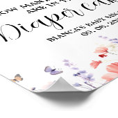 Schmetterlinge Windelkuchen mit Baby Shower Game Poster (Ecke)