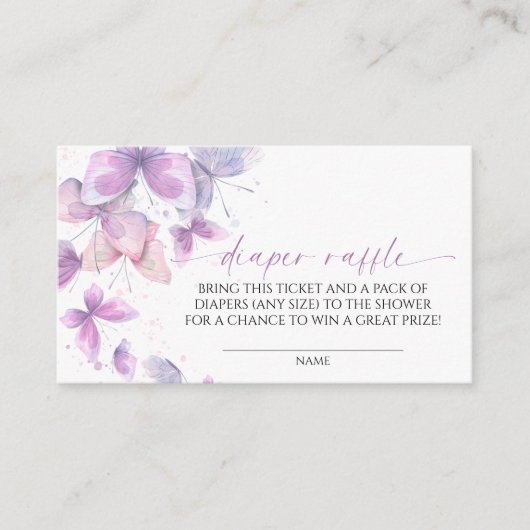 Schmetterlinge Windeln Begleitkarte (Vorderseite)