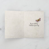 Schmetterlinge zum Geburtstag im tropischen Garten Karte (Innenseite)