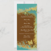 Schmetterlinge zum Thema aquamarine Hochzeit - Ers Einladung (Rückseite)