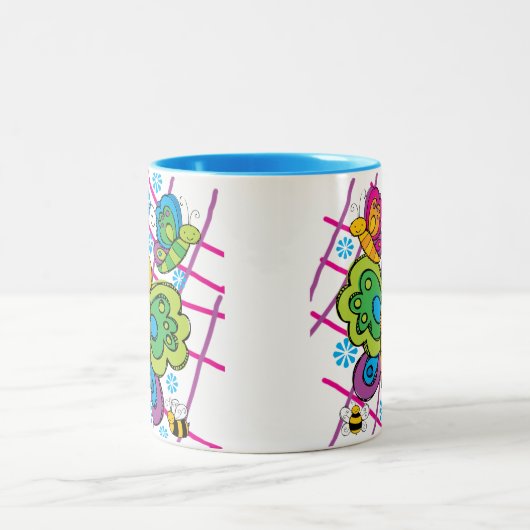 Schmetterlinge Zweifarbige Tasse (Mittel)