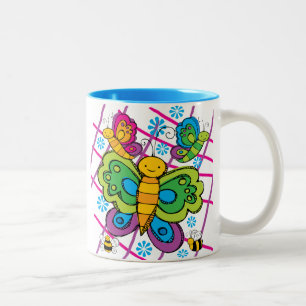 Schmetterlinge Zweifarbige Tasse