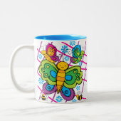 Schmetterlinge Zweifarbige Tasse (Links)
