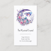Schmetterlingkristalle Crescent Moon Blume Lila Visitenkarte (Vorderseite)