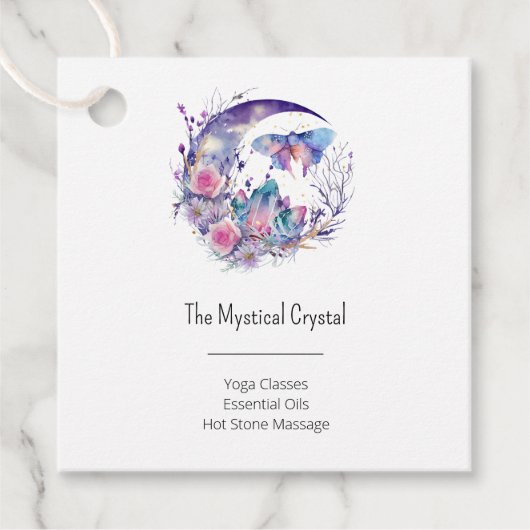 Schmetterlingkristalle Crescent Moon Blume Spiritu Geschenkanhänger (Vorderseite)