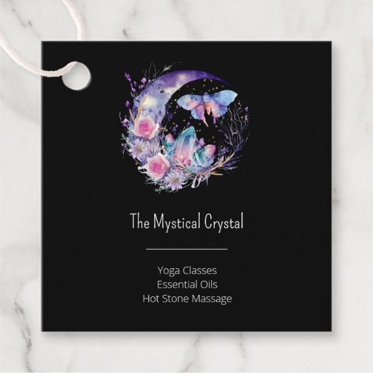 Schmetterlingkristalle Crescent Moon Blume Spiritu Geschenkanhänger (Vorderseite)