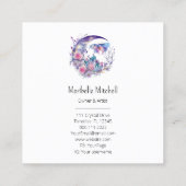 Schmetterlingkristalle Crescent Moon Blume Spiritu Quadratische Visitenkarte (Rückseite)