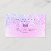Schmetterlinglogo auf Imitaten Glitzer-Design Visitenkarte (Rückseite)
