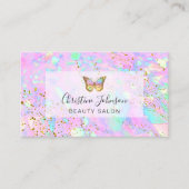 Schmetterlinglogo auf IMITATEN Glitzer Pastellfarb Visitenkarte (Vorderseite)