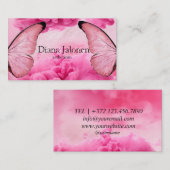 Schmetterlinglogo auf Imitaten rosa Funkeln Visitenkarte (Vorne/Hinten)