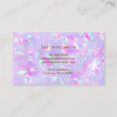 Schmetterlinglogo auf Opal-Textur-Visitenkarte Visitenkarte (Rückseite)