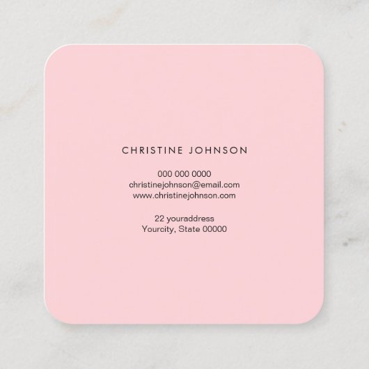 Schmetterlinglogo auf rosa Spur Quadratische Visitenkarte (Rückseite)