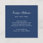 Schmetterlinglogo für Porzellan auf der blauen Vis Quadratische Visitenkarte (Rückseite)