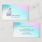 Schmetterlinglogo Haare und Nägel Visitenkarte (Vorne/Hinten)