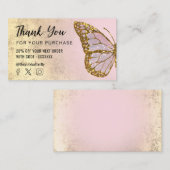 Schmetterlinglogo Vielen Dank für Ihren Kauf Visitenkarte (Vorne/Hinten)