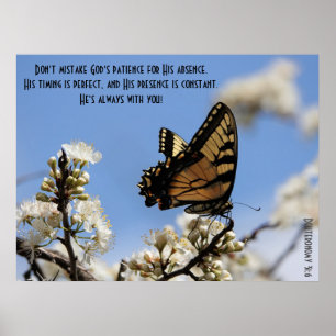 Schmetterlingposter w Verse aus der Deuteronomie 3 Poster