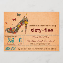 Schmetterlings-Absatz-65. Geburtstag laden ein Einladung