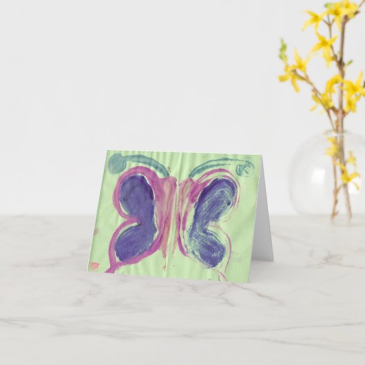 Schmetterlings-Aquarell-Anmerkungskarte Karte (Gelbe Blume)