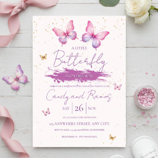 Schmetterlings-Baby-Shower-Einladung Einladung