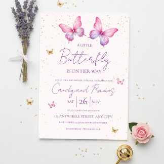 Schmetterlings-Baby-Shower-Einladung Einladung