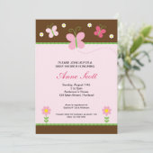 Schmetterlings-Babyparty-Einladung Einladung (Stehend Vorderseite)