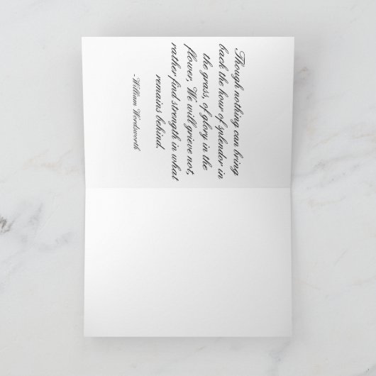 Schmetterlings-Beileid Karte (Innenseite)