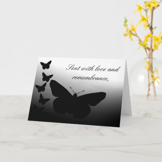 Schmetterlings-Beileid Karte (Gelbe Blume)