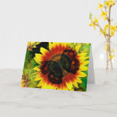 Schmetterlings-Blume Karte (Gelbe Blume)