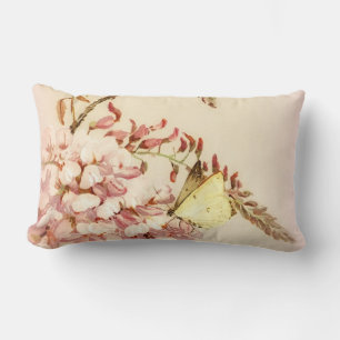 Schmetterlings-Blumen-Kissen im Vintage-Stil Lendenkissen