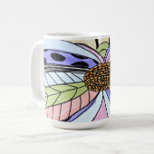 Schmetterlings-Blumen-Leerzeichen Kaffeetasse (Vorderseite Links)