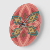 Schmetterlings-Blumen-Mandala Große Wanduhr (Winkel)