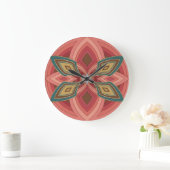Schmetterlings-Blumen-Mandala Große Wanduhr (Zuhause)