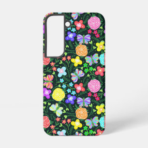 Schmetterlings-Blumen-Regenbogen Samsung Galaxy Hülle