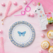 Schmetterlings-Blumen-Teller-Teeparty Pappteller (Party)