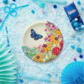 Schmetterlings-Blumengarten-Papier-Teller Pappteller (Party)