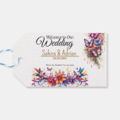 Schmetterlings-Blumengeschenktasche - Individualis Geschenkanhänger (Rückseite Horizontal)