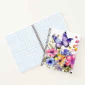 Schmetterlings-Blumenmuster Notizblock (Innenseite)