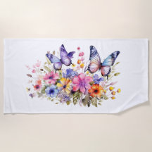 Schmetterlings-Blumenmuster-Strandtuch