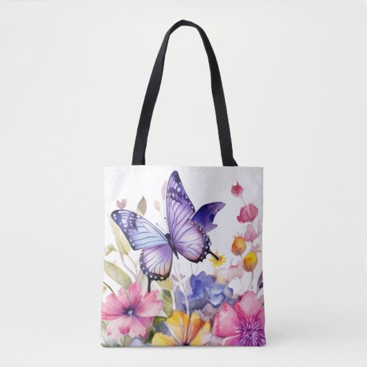 Schmetterlings-Blumenmuster Tasche (Vorderseite)