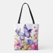 Schmetterlings-Blumenmuster Tasche (Rückseite)