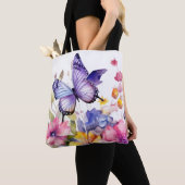 Schmetterlings-Blumenmuster Tasche (Von Nahem)