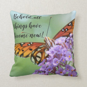 Schmetterlings-Blumenscripture-Bibelthrow-Kissen Kissen