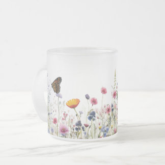 Schmetterlings-Botanischer-Garten-Blumenmuster Mattglastasse