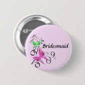 Schmetterlings-Brautjungfern-Knopf Button (Vorne & Hinten)