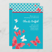 Schmetterlings-Brautparty-Einladung Einladung (Vorne/Hinten)