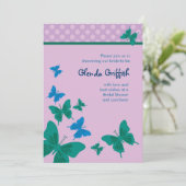 Schmetterlings-Brautparty-Einladung Einladung (Stehend Vorderseite)