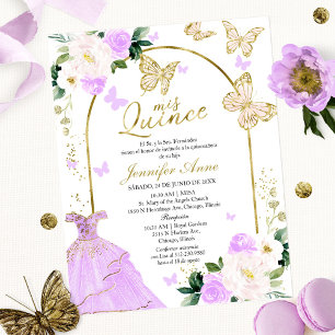 Schmetterlings-Budget-Spanische-Quinceanera-Einlad