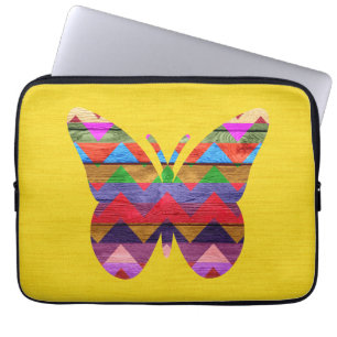 Schmetterlings-Chevron-Muster Laptopschutzhülle