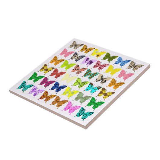 Schmetterlings-Collage Fliese (Seite)