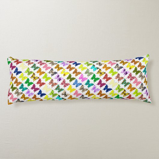 Schmetterlings-Collage Seitenschläferkissen (Rückseite)